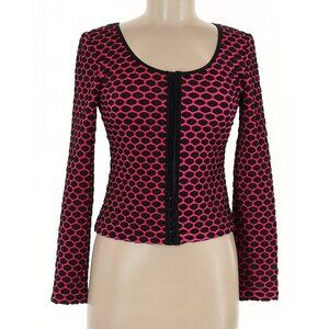 Joseph Ribkoff hot pink & black honeycomb top, cardigan, Size 8